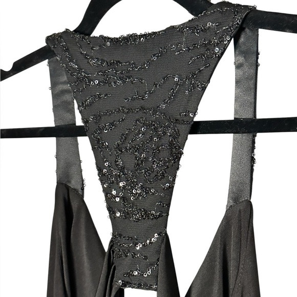 Deadstock NWTJessica McClintock Gunne Sax Black Dress Maxi Open Back Gown Sz 8 - Picture 6 of 9